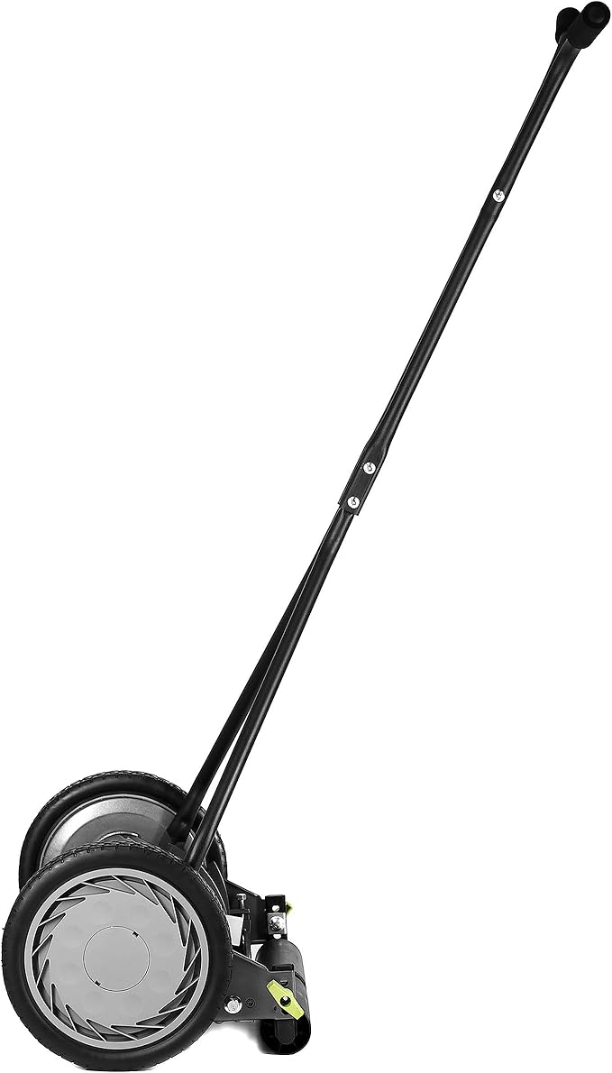 ULM Center ProCut 16” Manual Reel Lawn Mower – 7 Precision Blade Push Mower for Small to Medium Lawns, Lightweight Eco - Friendly Grass Cutter - Decindoor